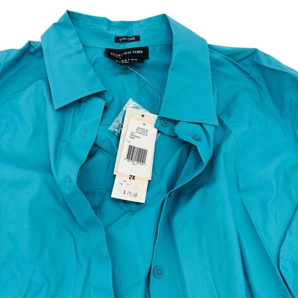 Jones New York Teal Button Down Shirt - Picture 3 of 8